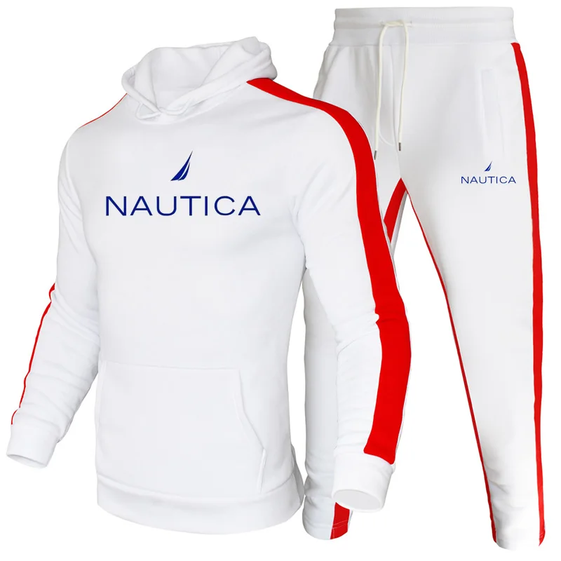 

Winter Men's Brand Nautica Tracksuits Sets Long Sleeve Pullover+Jogging Trousers 2pcs Sets Fitness Running Suits Sportswear Set