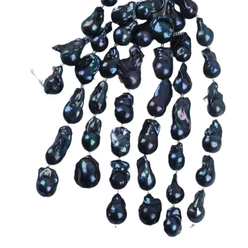 Оптовая продажа черный пресноводный жемчуг в форме огненного шара стиле барокко