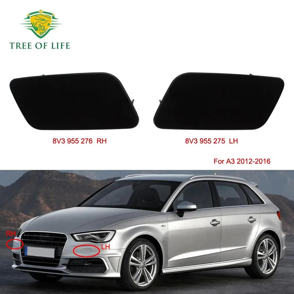 Для Audi A3 2012 2013 2014 2015 2016 НОВАЯ левая и правая передняя фара крышка сопла омывателя