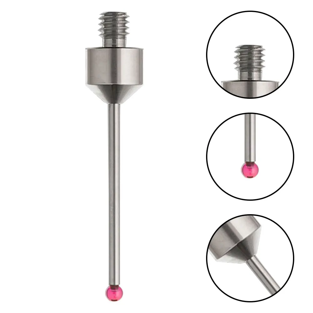 

CMM Touch Probe Stylus 3mm Red Gemstone Ball M5 Thread 40mm Length CMM Probe BV--M5-5224 Probe Tool