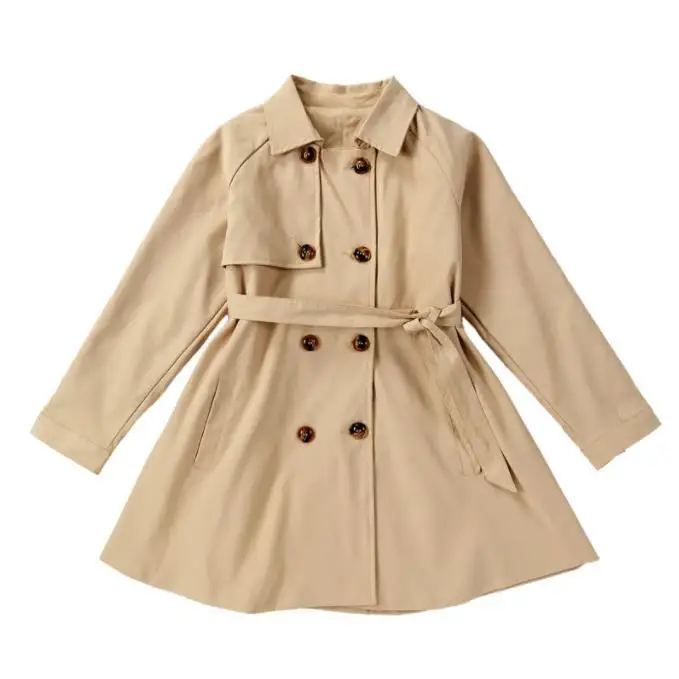 

spring and autumn mid-length British style children's trench coat