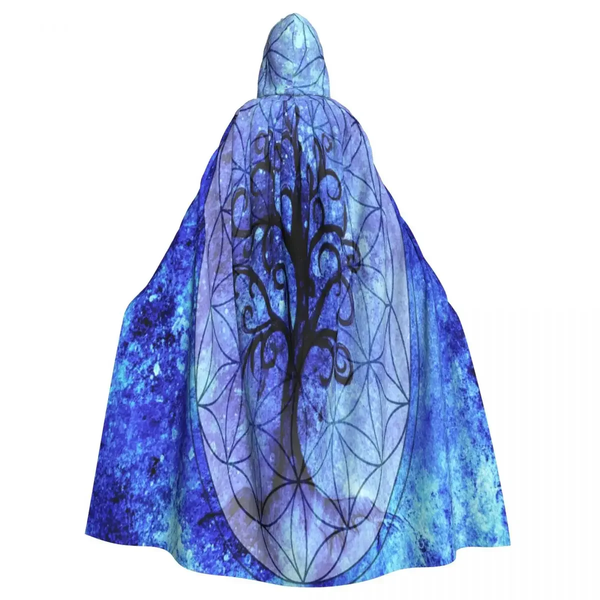 Унисекс ведьма Реверсивный с капюшоном для взрослых вампиры плащ синее Дерево