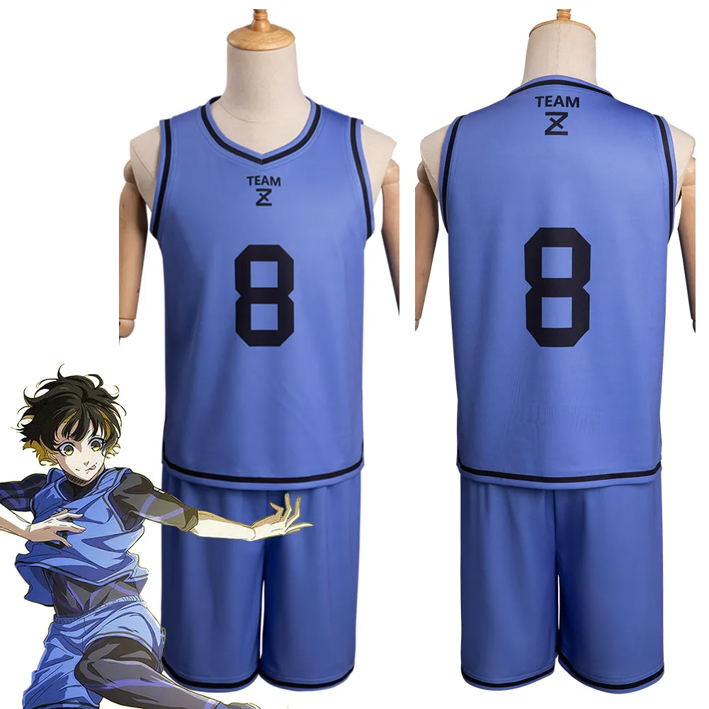 

Anime Blue Lock Bachira Meguru Cosplay Men Costume Top Shorts Uniform Halloween Christmas Carnival Party Role Play Clothes