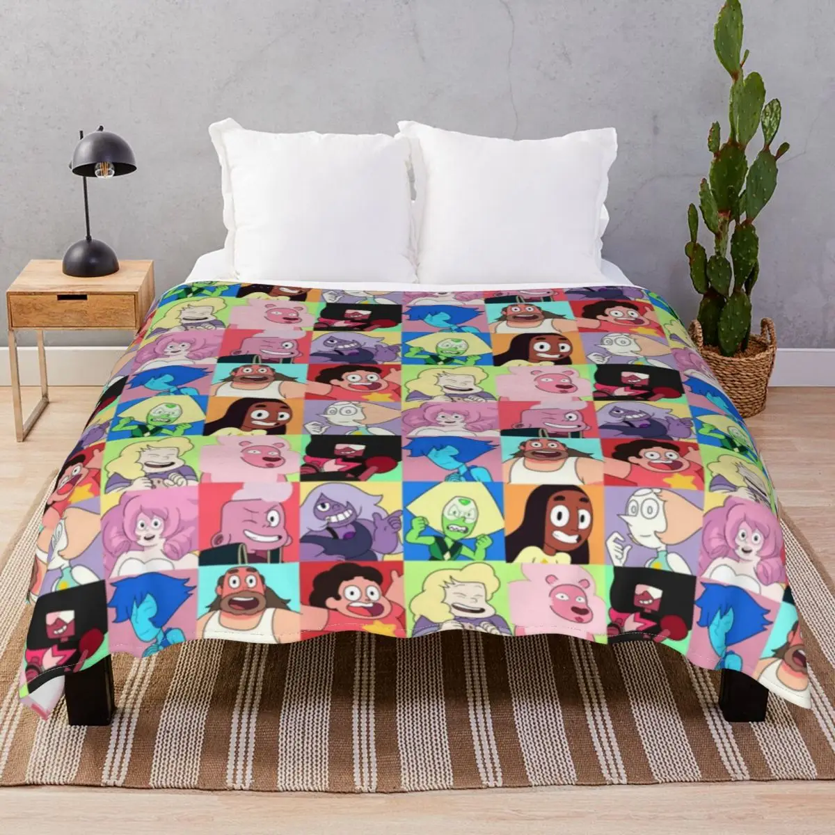 Steven Universe Character Set Blankets Flannel Plush Print Super Warm Throw Blanket for Bedding Home Couch Camp Office