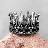 stainless steel men rings crown king queen punk rock hip hop vintage for biker male boyfriend jewelry creativity gift wholesale