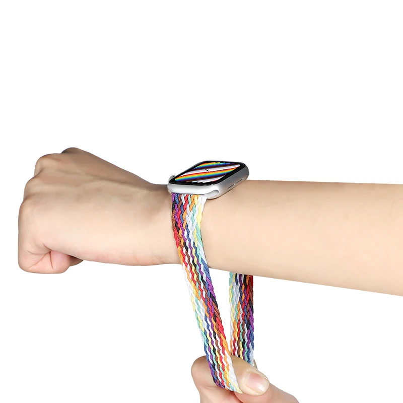 Nylon Strap for Apple Watch Band 44mm 40mm 45mm 49mm 41mm 42mm 38mm Braided Solo Loop Bracelet iWatch Series Ultra 7 SE 6 5 3 8