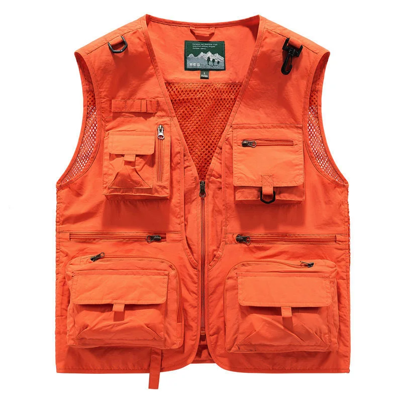 New Men's Vest Fishing Mesh Pocket Vest Male Outdoor Leisure Mountaineering Photography Vest. images - 6