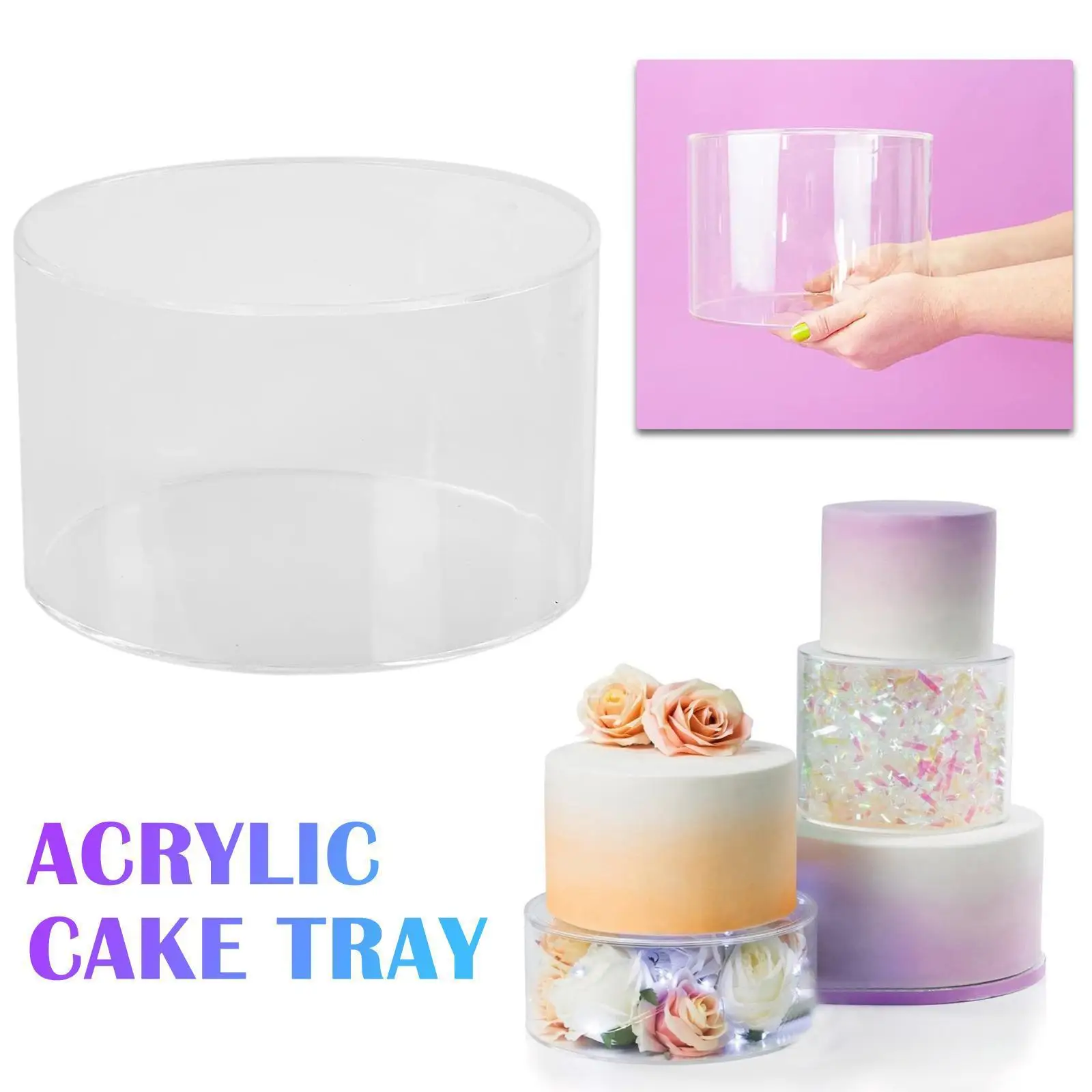 

Transparent Round Acrylic Cake Display Board Cake Edge Smoother Scraper Cake Tray DIY Round Decoration Cake Board Base Cake Tool