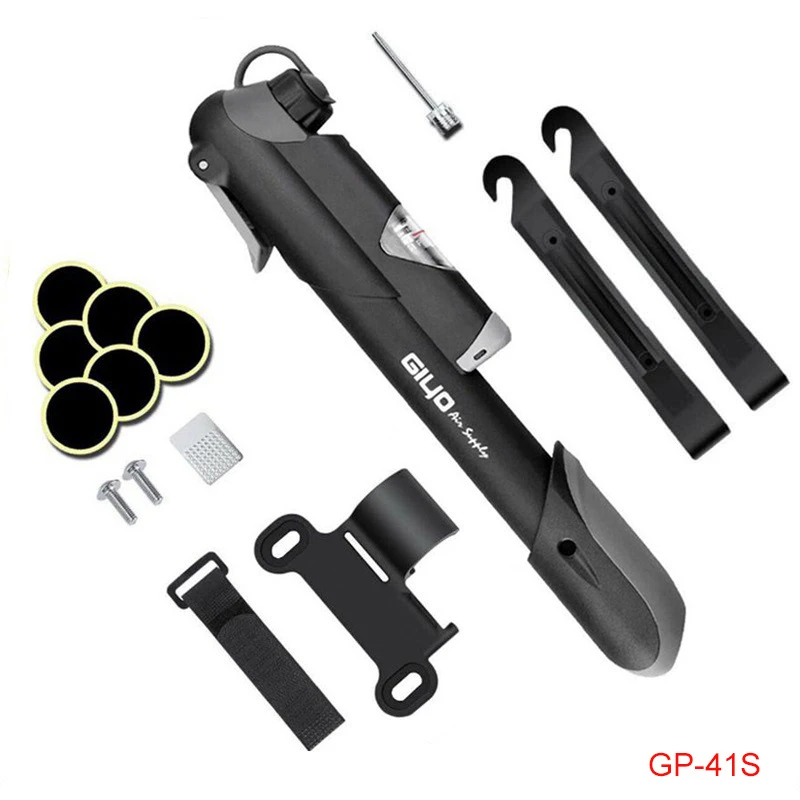 

GIYO GP-41 Bike Portable Pump 21cm EIEIO 100psi Plastic Mini Inflator With Gauge Presta/Schrader Valve Bicycle Accessories