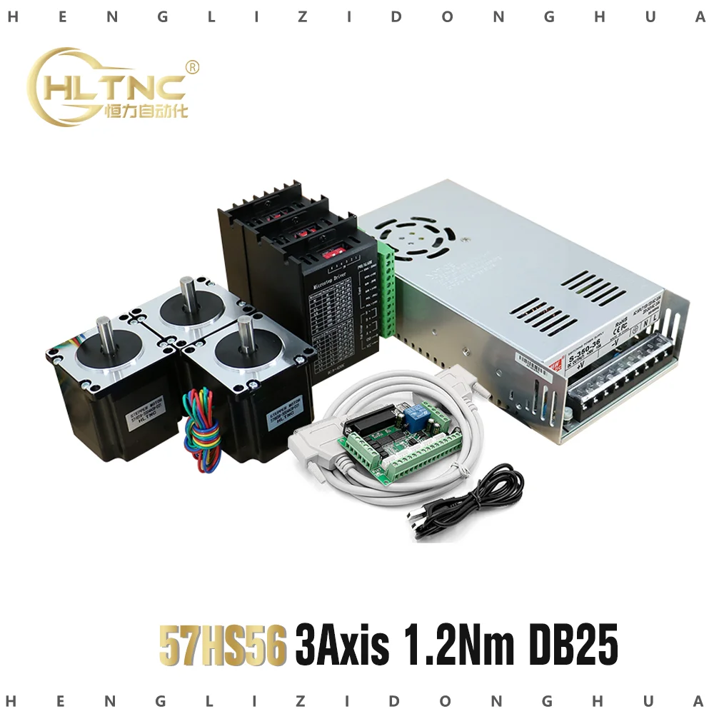 3 шт. 57HS56 1.2n Nema23 шаговый двигатель с драйвером TB6600 и 5-осевым параллельным портом