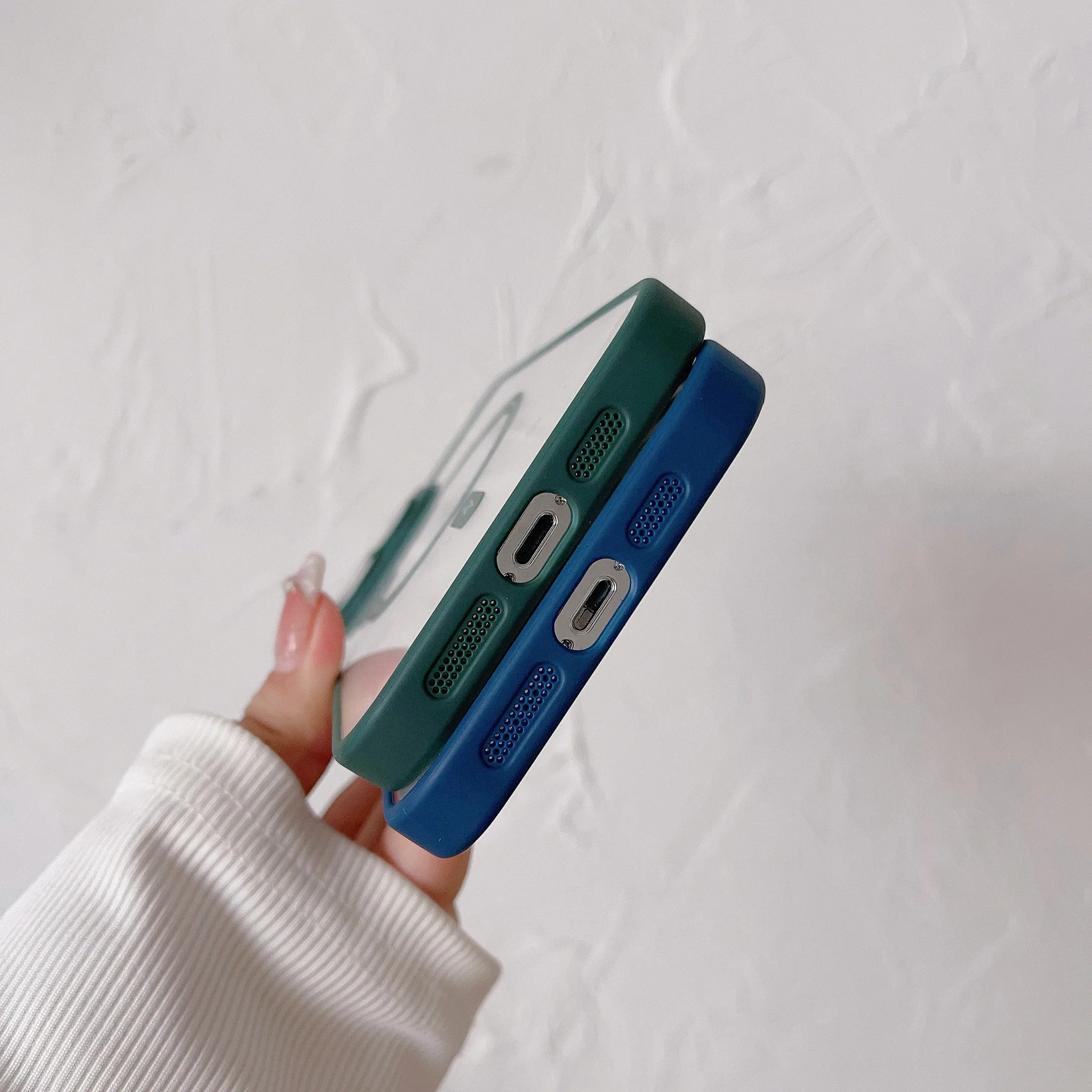 Модный цветной проницаемый магнитный чехол для мобильного телефона с защитой от