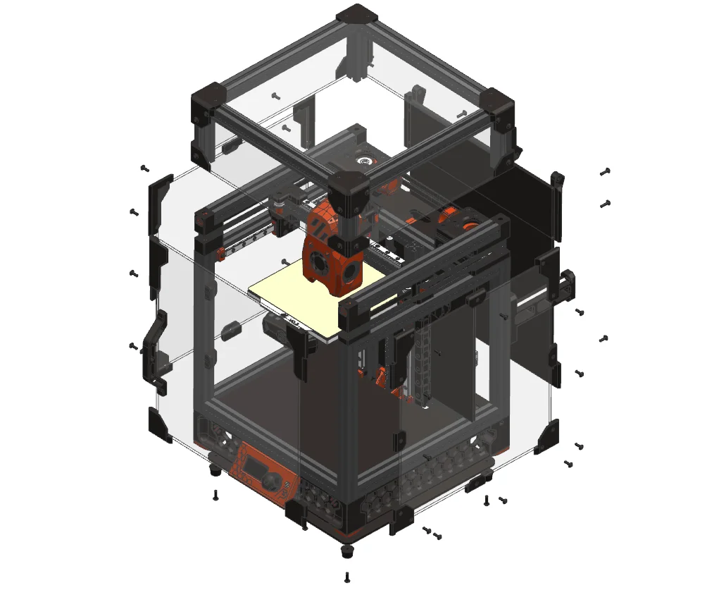 Voron 0 2 PC панели полный комплект акриловая уплотнительная пластина высокая