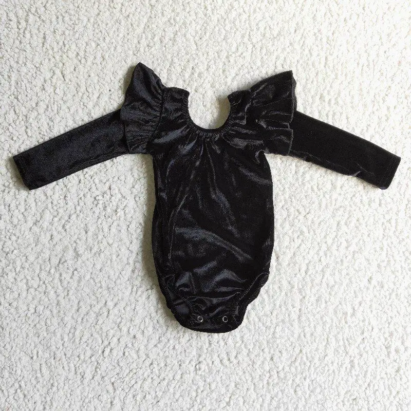 

Черный комбинезон для новорожденных девочек, модная одежда с длинным рукавом, одежда на осень и зиму, повседневная одежда