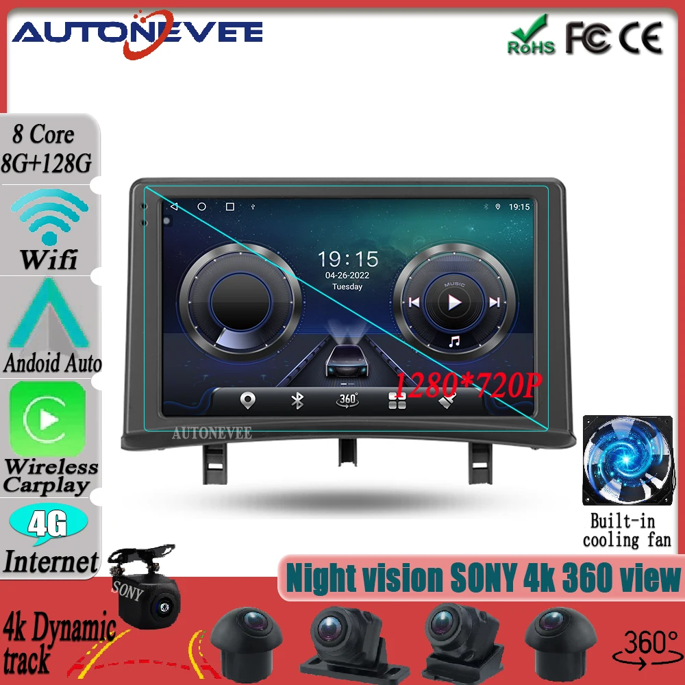 

Android 12 For Renault Clio 3 2005 - 2014 Car Video Player Car Radio Multimedia Monitor Screen Navigation stereo radio Bluetooth