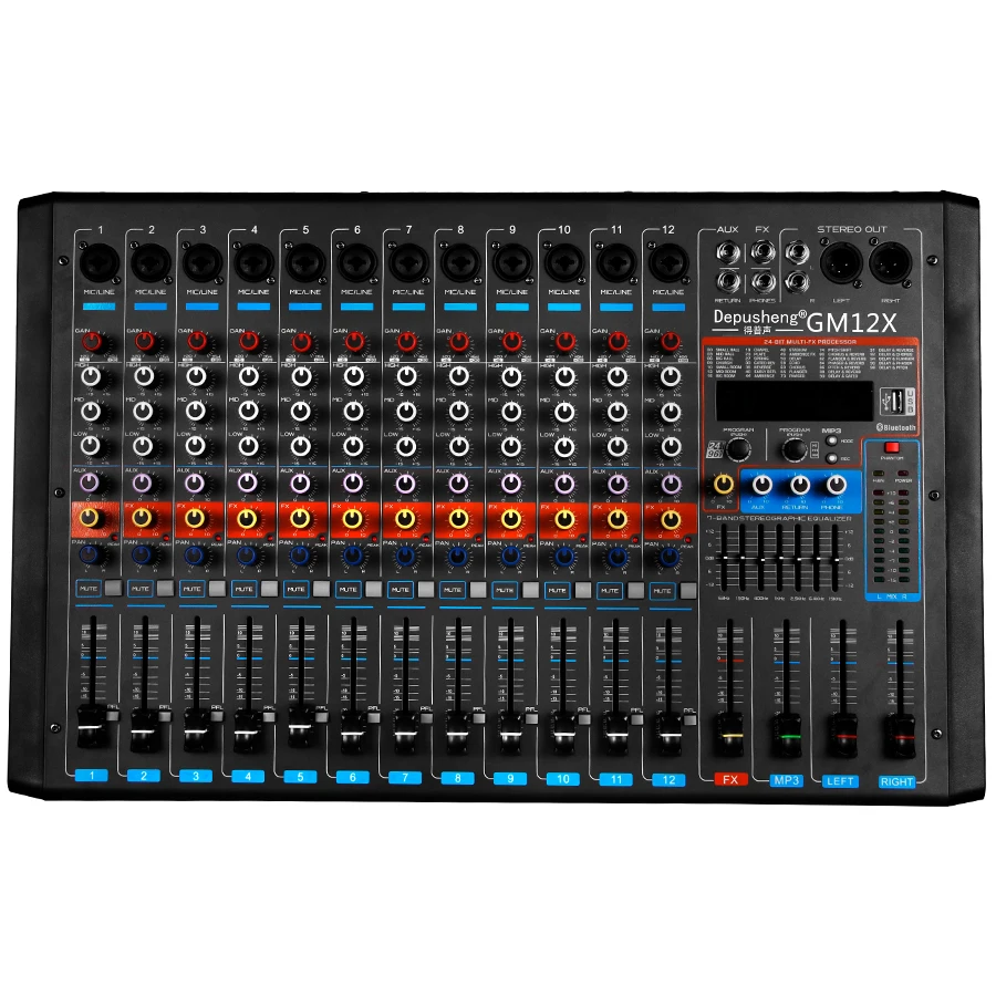 

Professional Hot Selling Built-in 99 Kinds of Reverberation Effects 12-way High-power Amplifier Mixer