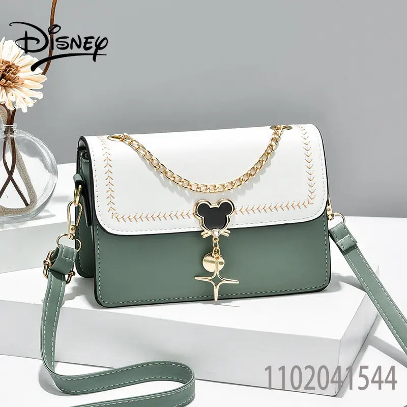 Disney Purse Women's Shoulder Bag for Girl with Chain Mickey Mouse Pendant Cartoon Crossbody Bag Luxury Birthday Gift