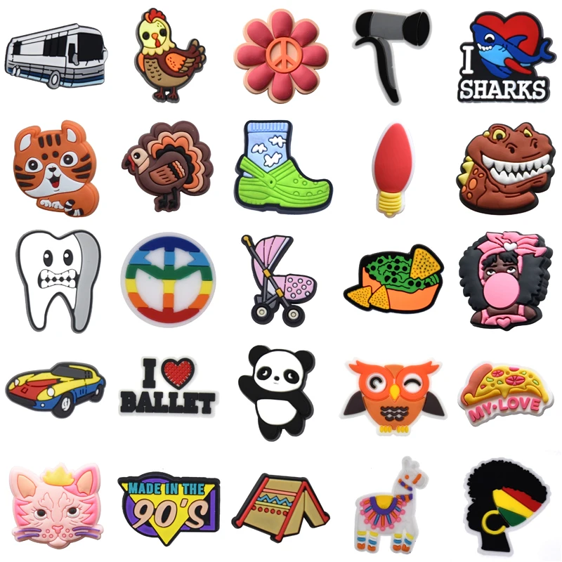 

Women Charm Packs Wholesale Bulk Shoes Accessories Kids Decorations for Crocs Shoe Charms Set Jeans Para Pins Girl Gifts Boy Men