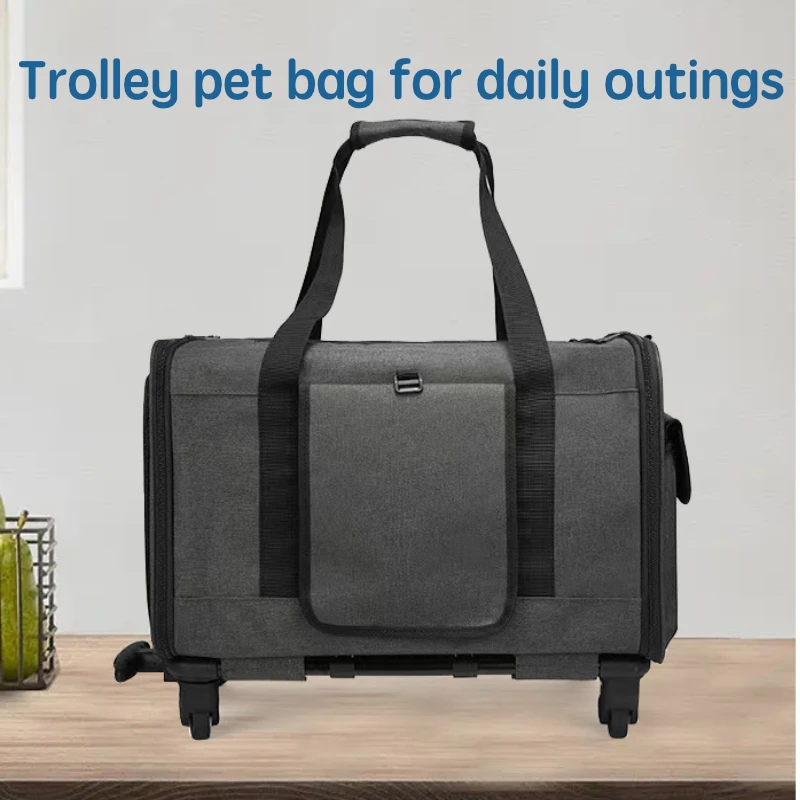 

Cat going out portable trolley pet bag new breathable foldable large capacity shoulder cross-body carrying dog carrier
