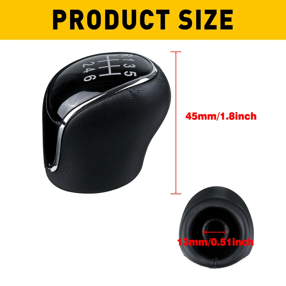 AUXITO Black Gear Shift Knob 6 Speed for Ford Focus Mk2 Mk3 Galaxy Kuga C-Max 2007 2008 2009 2010-2021 Car Auto Accessories images - 6