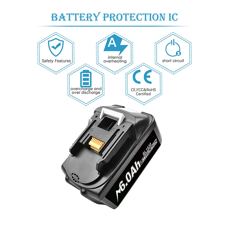 Аккумуляторная батарея BL1860 последнее обновление 18 В 6000 мА/ч литий-ионная для Makita