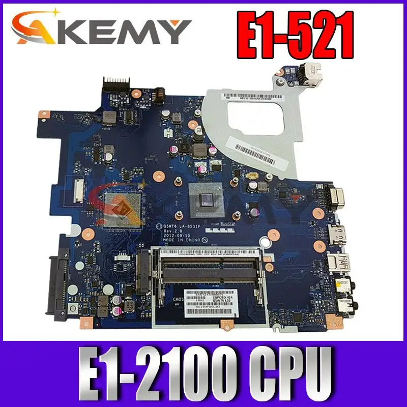 

Q5WT6 LA-8531P NBY1G11002 For Acer Aspire Laptop motherboard E1-2100 CPU onboard Onboard DDR3 tested