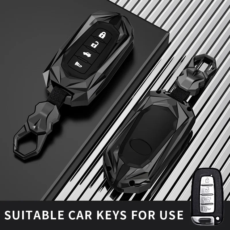 

Чехол Для Ключей Kia Hyundai С Кольцом Для Soul Sportage Sorento Mohave I30 Ix35 Genesis - Спортивный Чехол Для Ключей Из Сплава