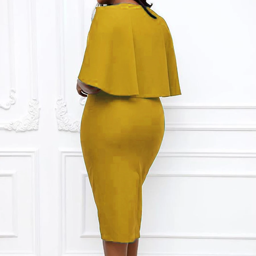 

Sigma Gamma Rho Temperament slim shawl fake two-piece pencil skirt dress