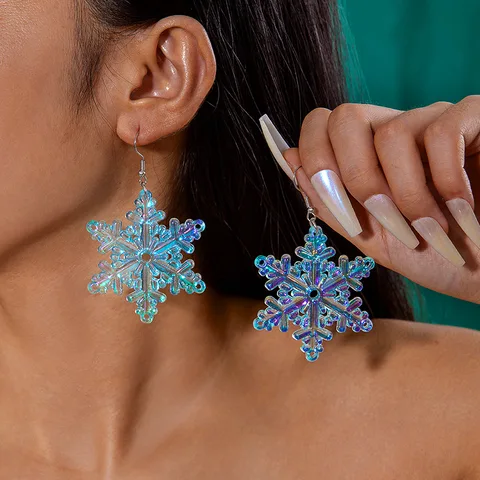 Персонализированные серьги со снежинками Санта-Клауса