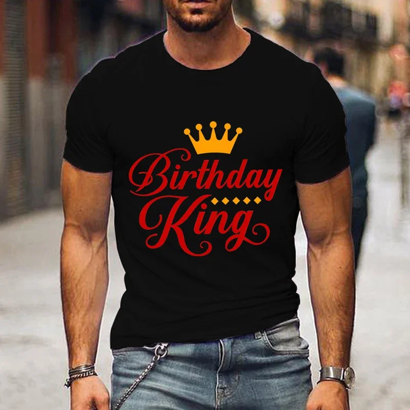 Футболка cc с король и жена на день рождения модная свободная футболка короной для
