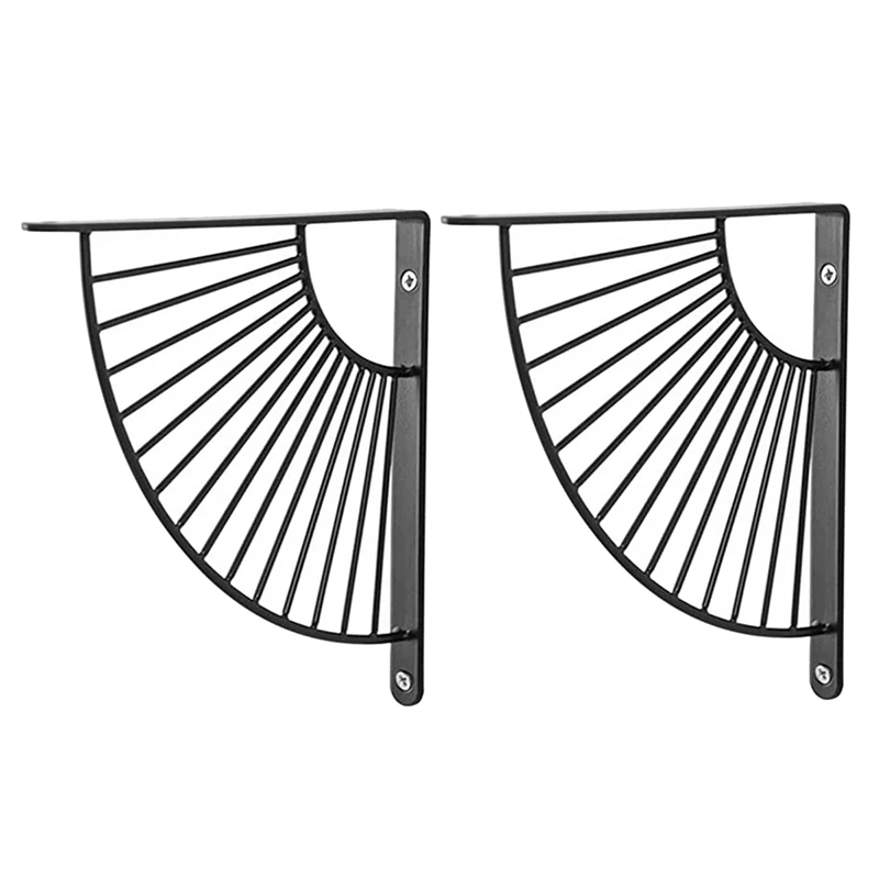 

2Pcs Modern Metal Craft Bracket Floating Shelves Shelf Brackets Sector Bracket For Home Office Restaurant Decor