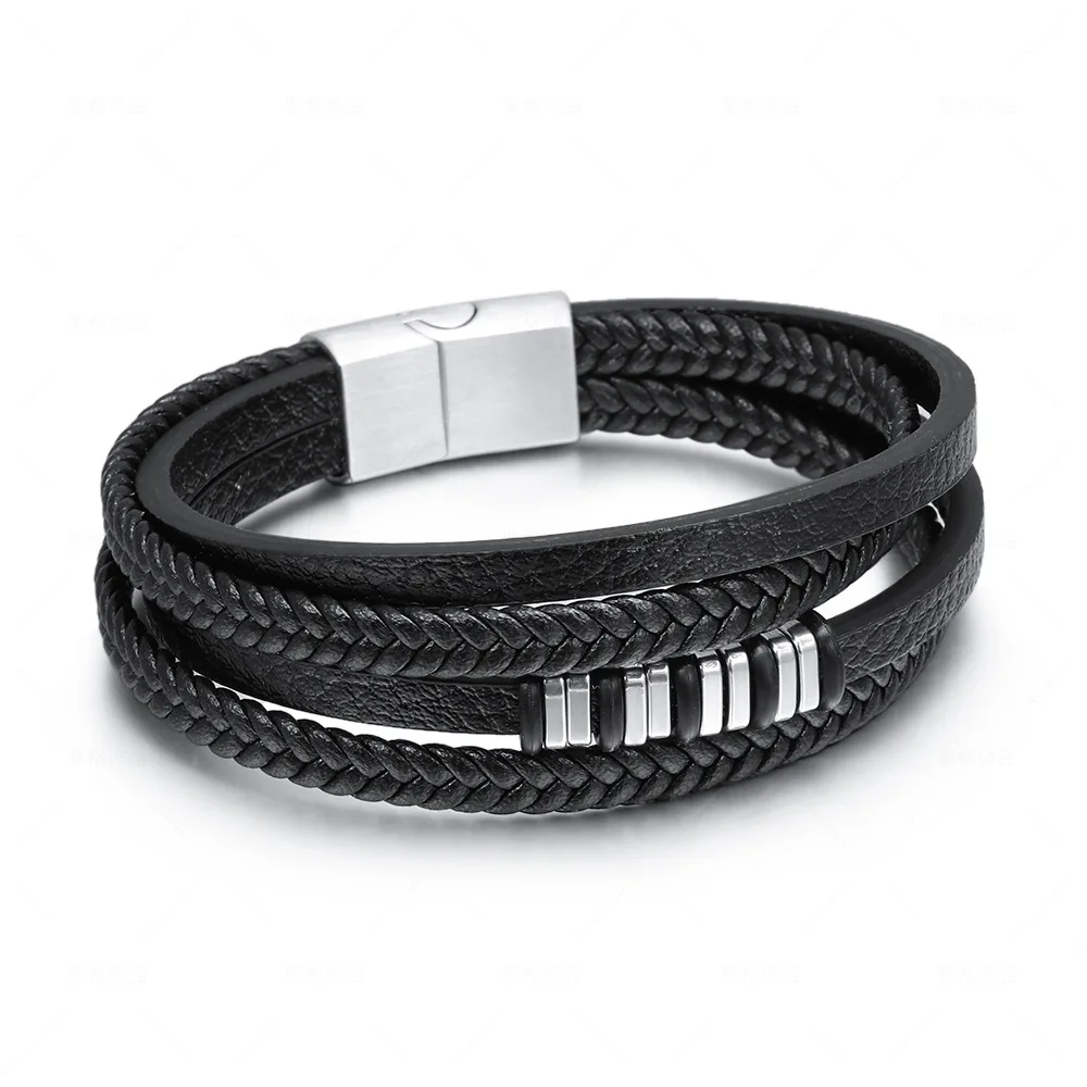 Черный простой мужской браслет панк металлическое украшение Титановая Сталь