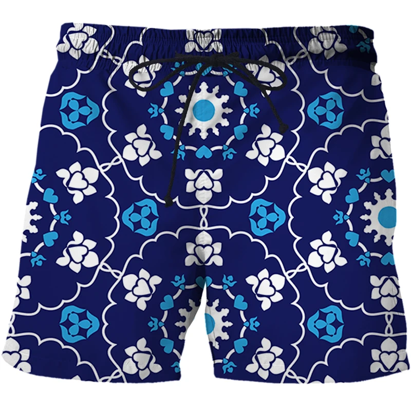 Шорты мужские пляжные в японском стиле повседневные короткие штаны с 3D принтом