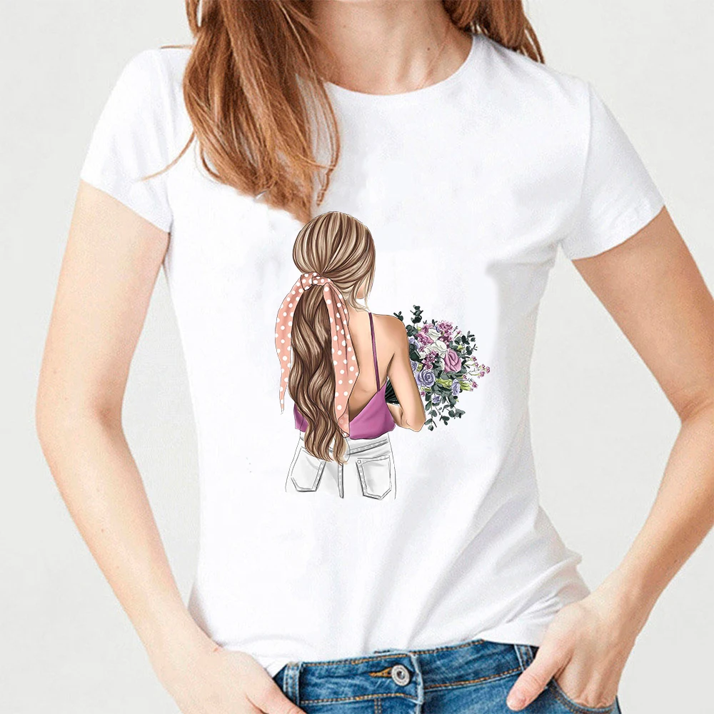 

Summer Women Tshirts Short-sleeve Girls Print Tee Women's Shirt Cute T-Shirts Ladies Female Harajuku Graphic White Tops