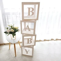 baby shower decorations boy girl transparent box first 1st birthday party decorations kids name customize balloon box