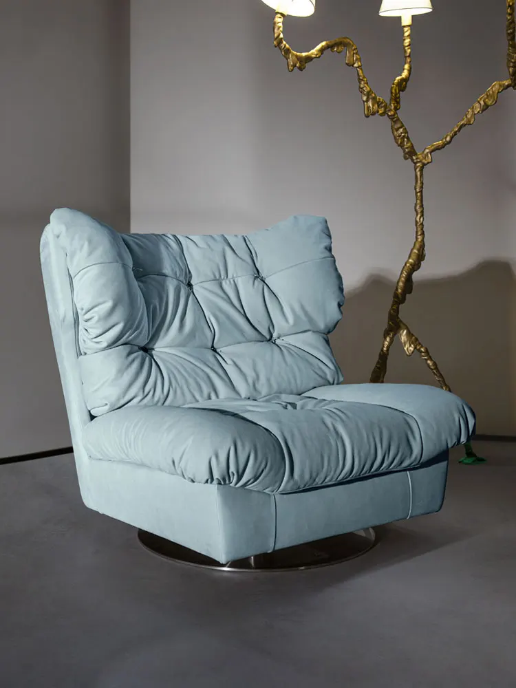 

Customized cloud single chair Italian minimalist leisure chair Swivel Nordic living room balcony Lazy cloth sofa chair