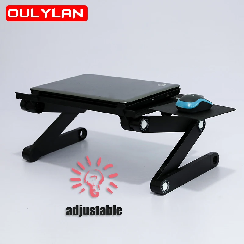 

Liftable Laptop Desk Stand For Desk Bed Adjustable Aluminum Ergonomic Lapdesk PC Notebook Table Stand With Mouse Pad Portable