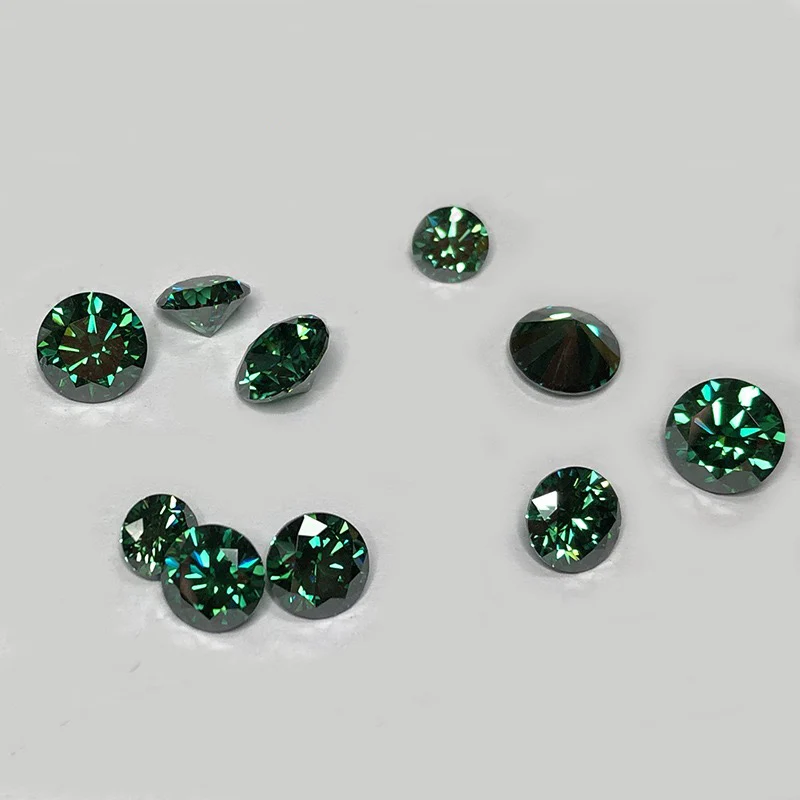 

Original Emerald Green Colo1-3CT Round Cut Moissanite Loose Stones Certifed 8 Heart 8 Arrow Moisanite Diamond Bead Pass Tester