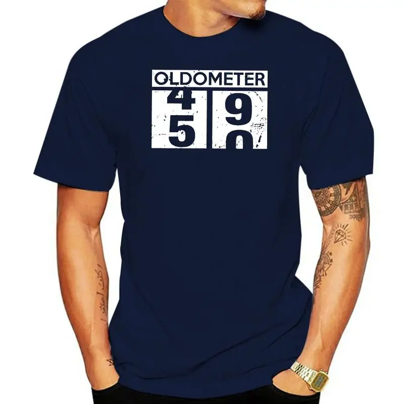 

Oldometer 49 50 50Th Birthday Gift Vintage Men Black Tshirt Latest New Style Tee Shirt