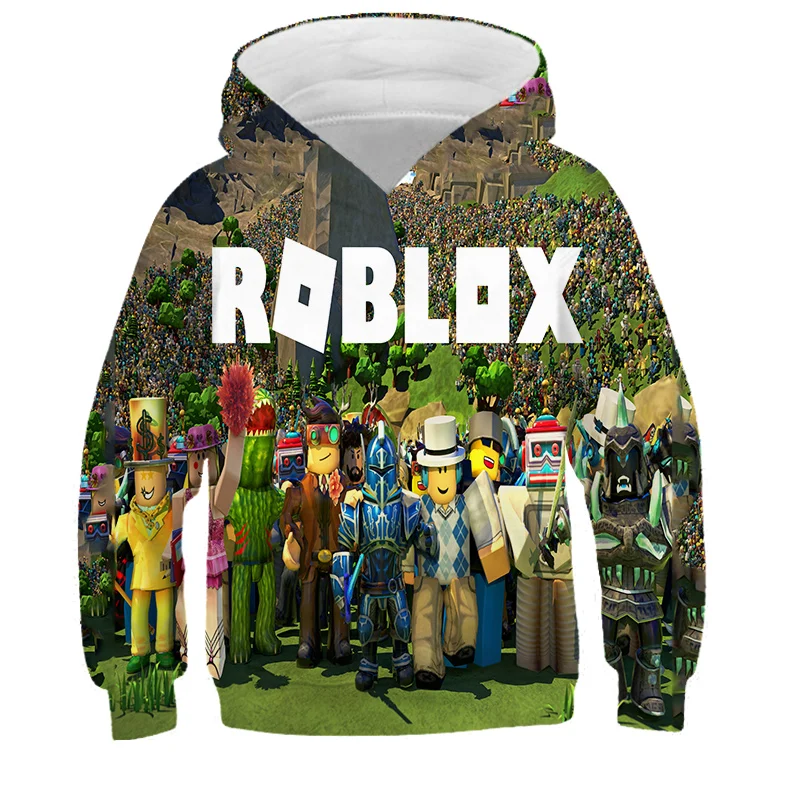 Детская толстовка с капюшоном Robloxing забавным мультяшным принтом игры