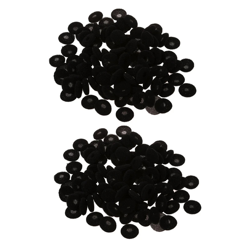 

200 Pcs Black Sponge Earbud Headphone Cap Ear Pads Cover Replacement