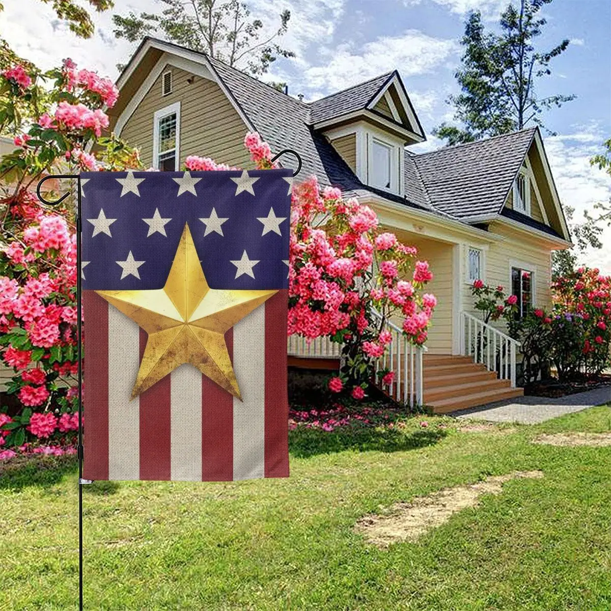 

America Forever 4 июля-открытый декоративный День Независимости патриотические звезды и полосы США Золотая Звезда Американский Садовый флаг