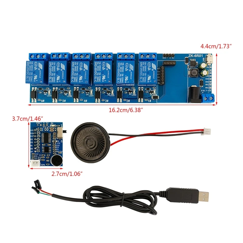 

Professional Intelligent Voice Recognition Module Voice Board Audio Module 5V Suitable for Smart Home 10A/250VAC Durable