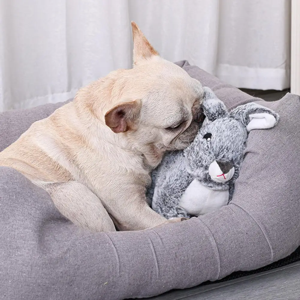 

Pet Toy Wear-Resistant Cute Heartbeat Puppy Behavioral Training Toy Interactive Playing Toy Dog Plush Doll for Daily Use