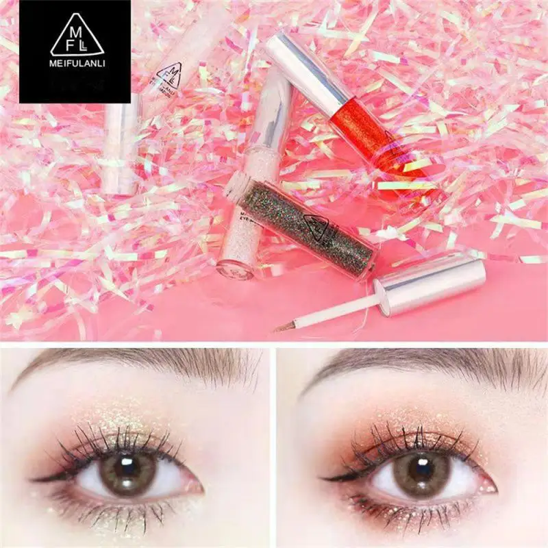 

1pc Liquid Eye Shadow Highlighter Water Proof Super Shiny Lasting Flakes Monochromatic Glitter Brighten Silkworm Party Makeup