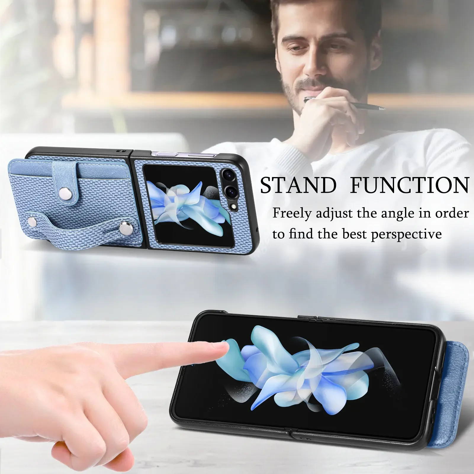 Складной чехол-бумажник для Samsung Z Flip 5 Flip4 Flip3 флип-чехол телефона Galaxy 4 3