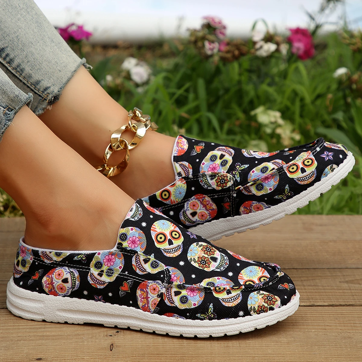 Summer Women Chessboard Canvas Shoes Casual Ladies Walking Shoes Slip on Loafers Sport Shoes  Woman Designer Shoes