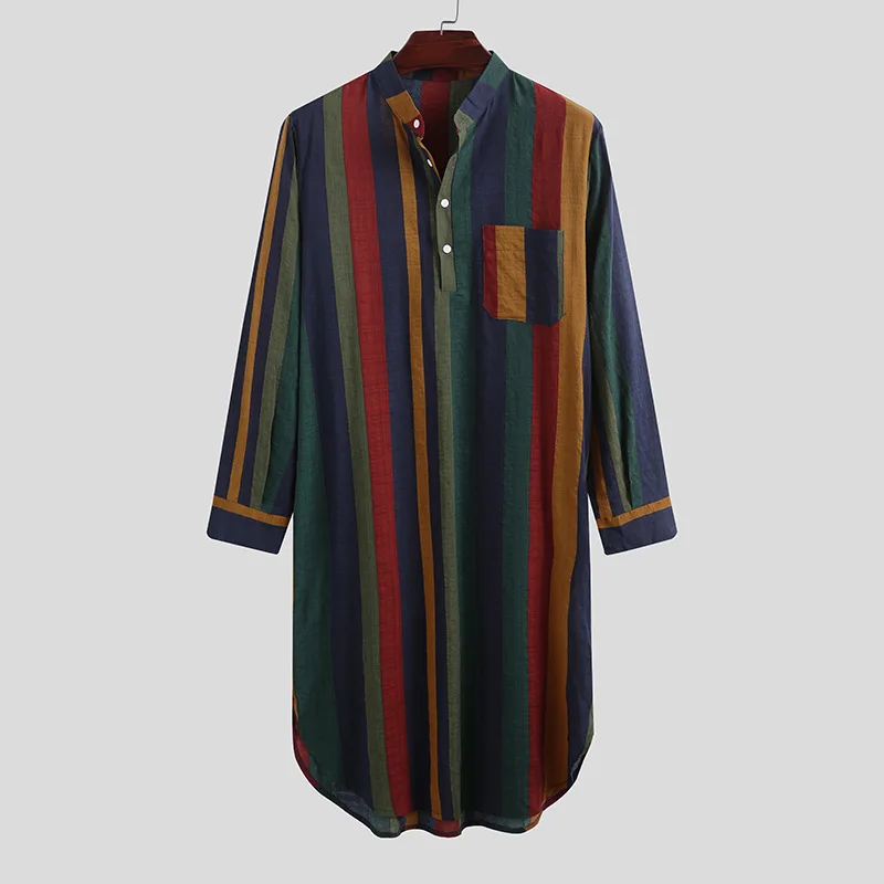 Muslim Robes Men Islam Homme Clothing Kaftan Traditional Long Sleeves Jubba Thobe Kurta Arab Abaya Turkish Dubai Ramadan Dress