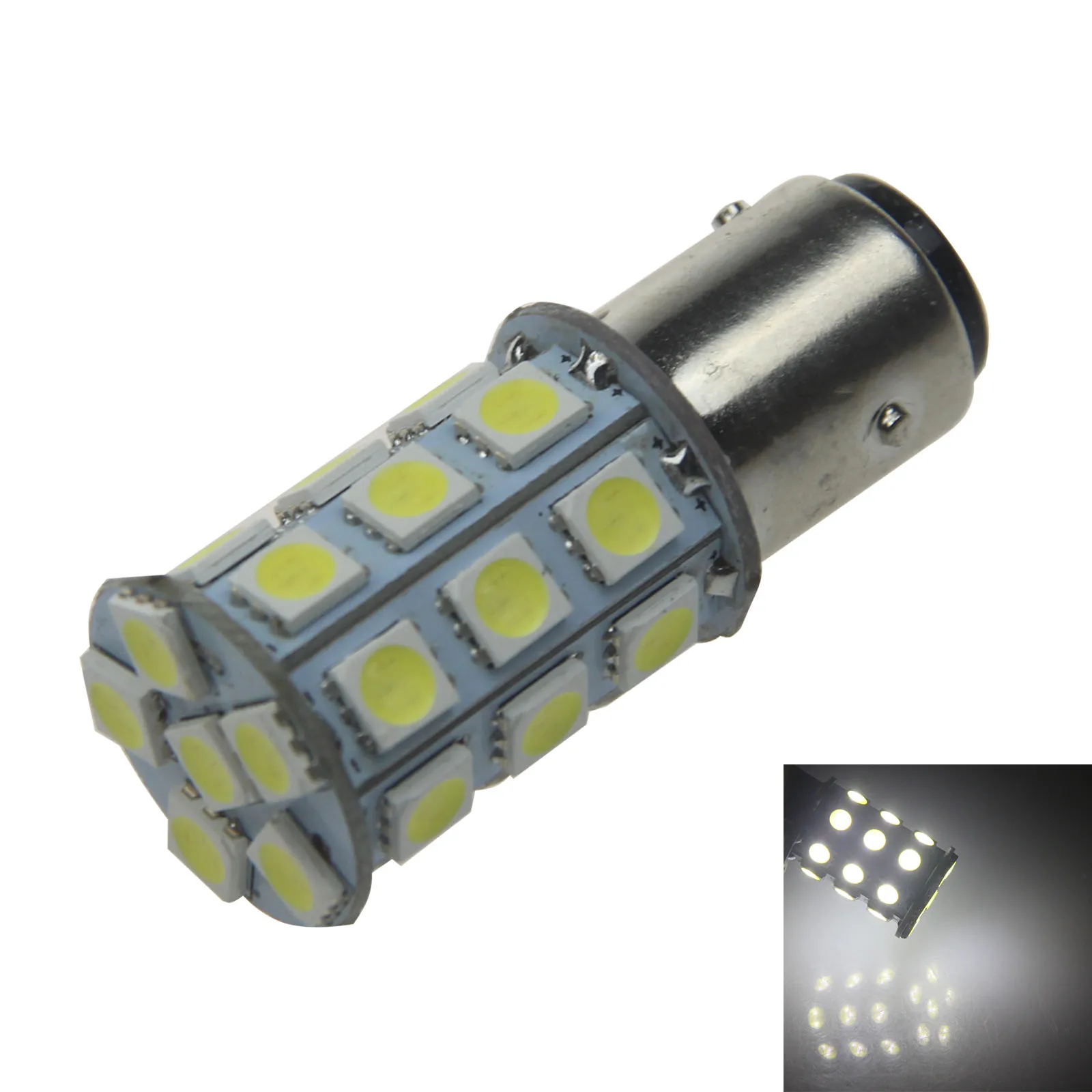1 х Белый Автомобильный стоп-светильник BAW15D, стоп-сигнал, 27 излучателей 5050 SMD светодиодный PR21/5w 12495CP Z21192