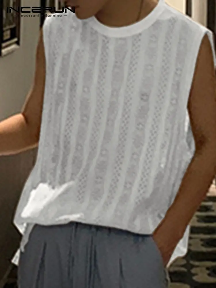 

Модные мужские майки в полоску, с круглым вырезом, без рукавов, 2022, летняя уличная одежда, корейские повседневные топы