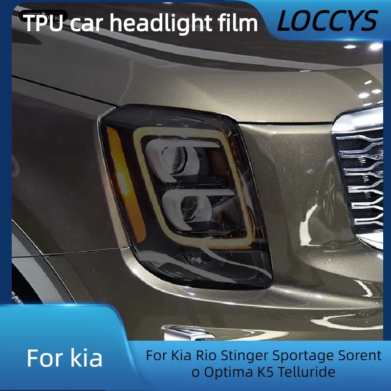 

For Kia Rio Stinger Sportage Sorento Optima K5 Telluride Car Headlight Tint Black Protective Film Transparent Protection Sticker
